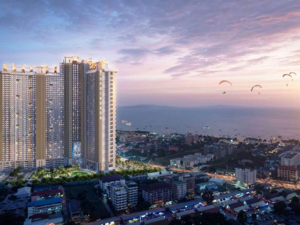 Copacabana Coral Reef tower on Jomtien 2nd Road, developer's render