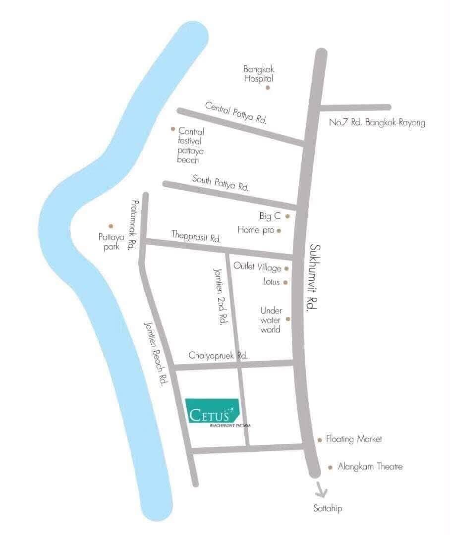 Desirable Condo 1 Bed, 1 Bath 40 SQM.@ Cetus Beachfront Pattaya