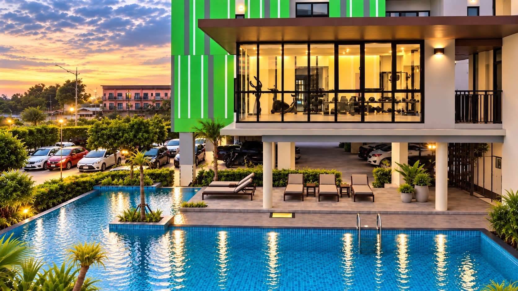 For Sale : Luxury-decorated condonear the railway @ Naklua
