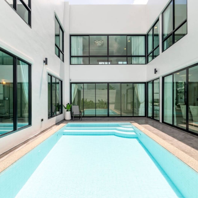 For sale : Ultra-Luxury Pool Villa | 4 Beds (En-suite) & 8 Baths, Huge Space (612 SQM.) on 152 SQW. Land